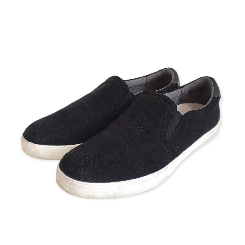 🔃Dr Scholls Memory Foam Suede Cool Fit Black Slip On Sneaker Loafers